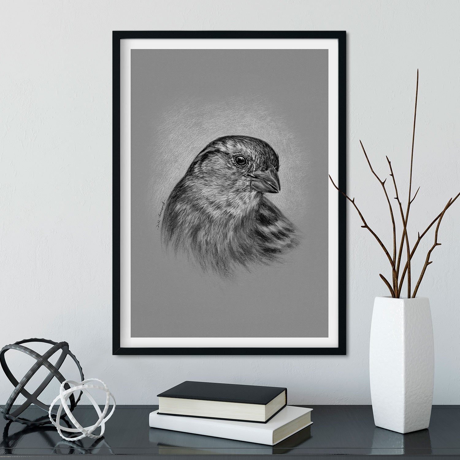 Sparrow Wall Art in Frame Garden Birds - The Thriving Wild