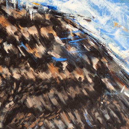 Eurasian eagle owl original oil painting close-up detail of wing feathers, by bird artist Jill Dimond