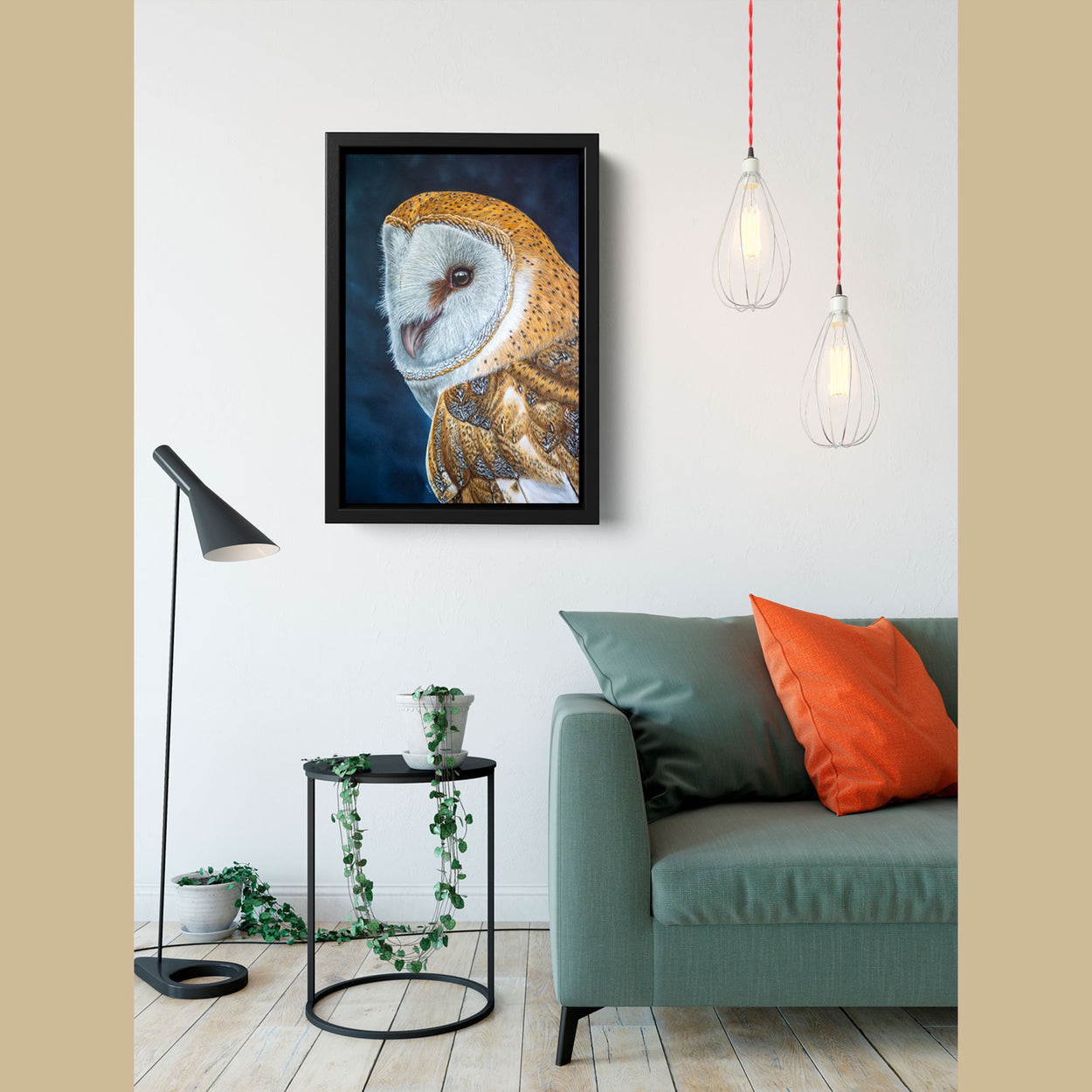 Barn Owl Oil Painting on Wall - Jill Dimond The Thriving Wild
