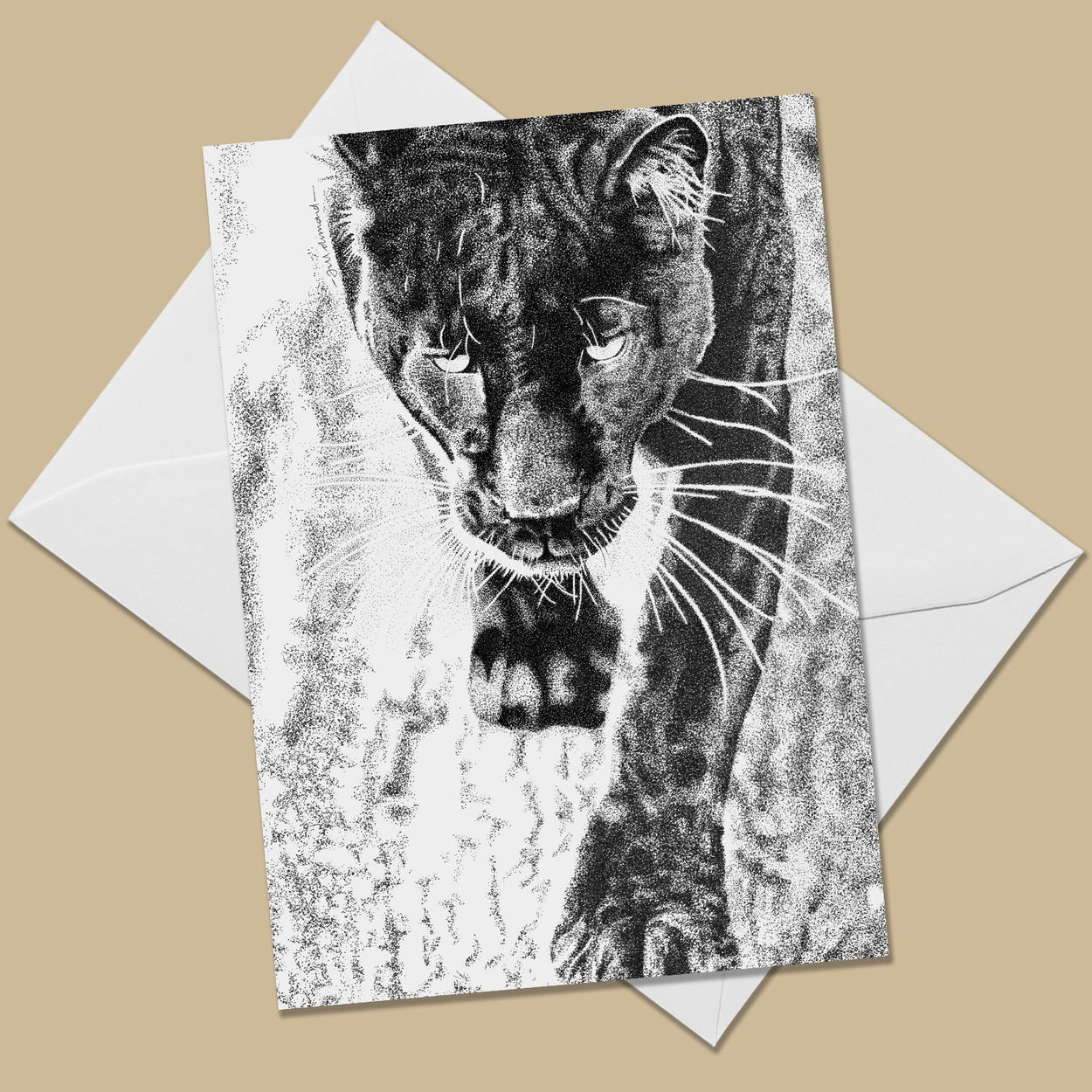 Black Leopard Greeting Card - The Thriving Wild