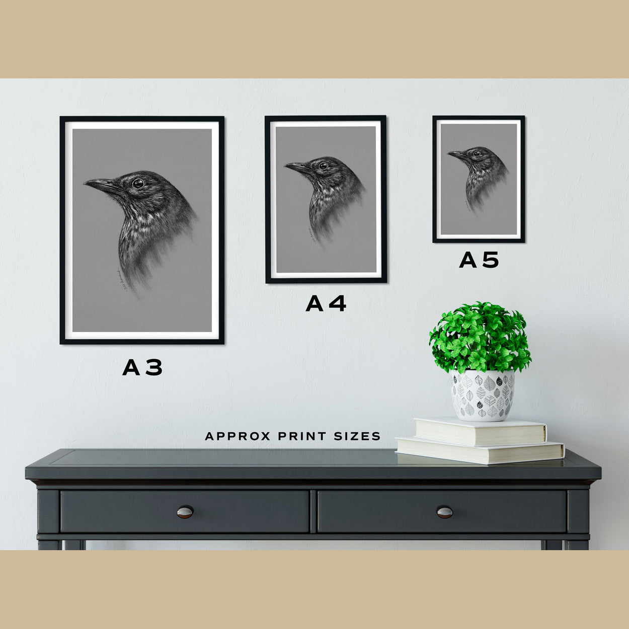 Blackbird Prints Size Comparison - The Thriving Wild