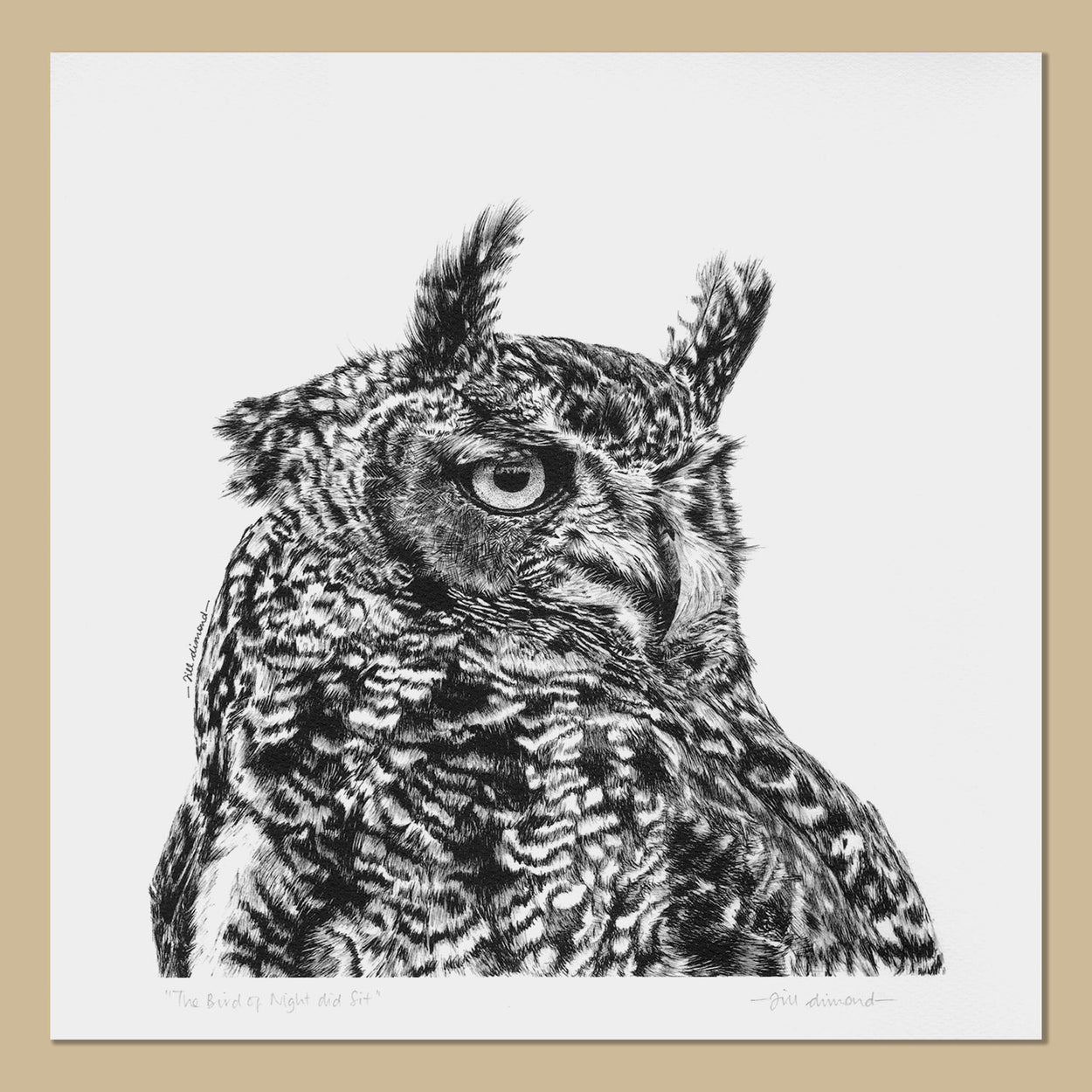 Eagle Owl Art Prints Square - The Thriving Wild