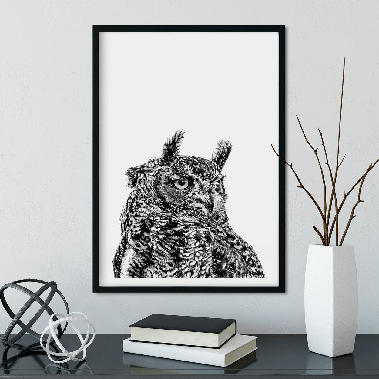 Eagle Owl Wall Art Framed - The Thriving Wild