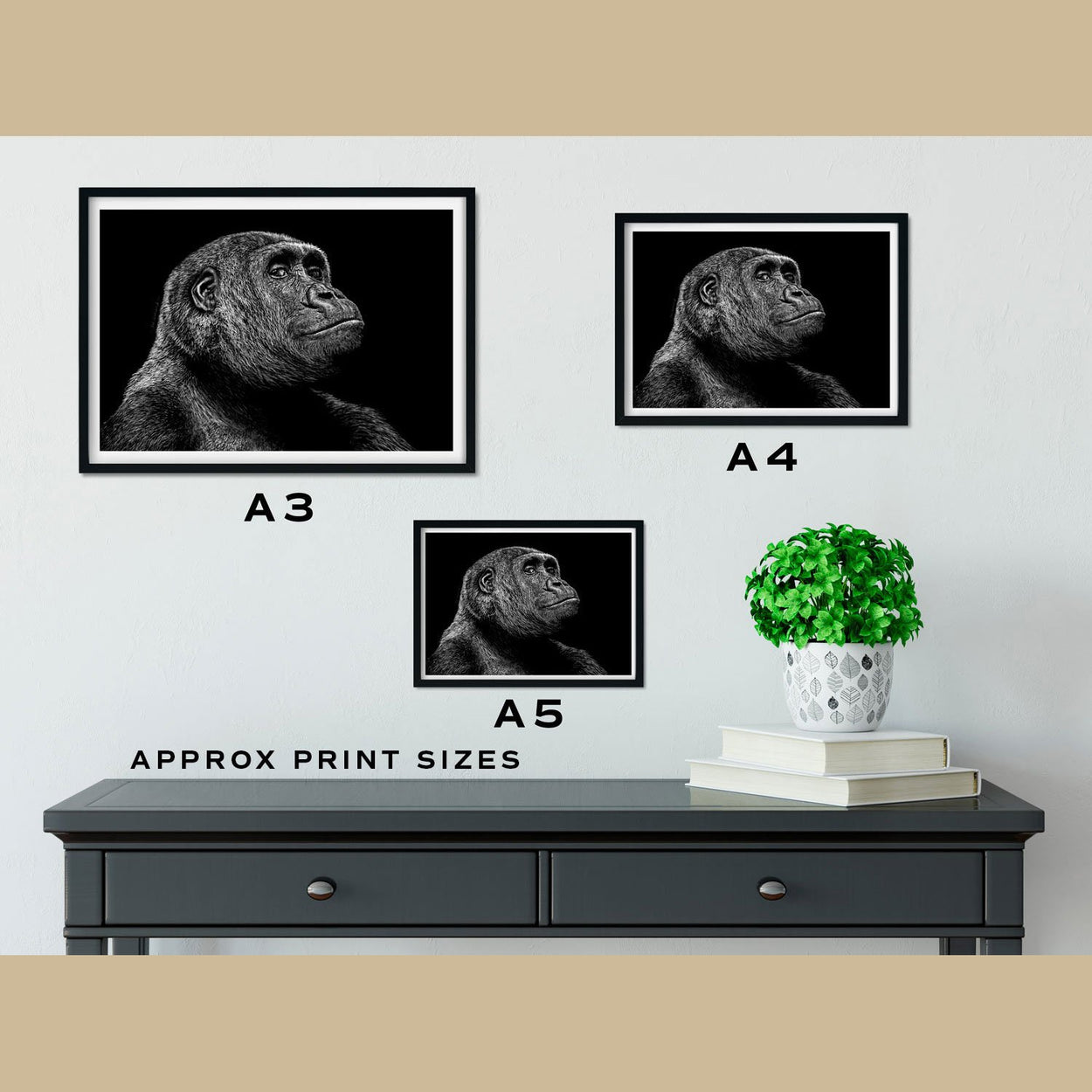 Gorilla Prints Size Comparison - The Thriving Wild