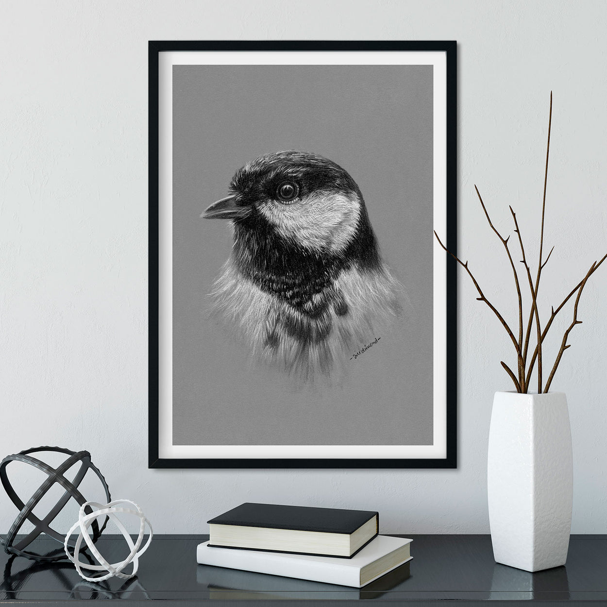 Great Tit Garden Bird Wall Art in Frame - The Thriving Wild - Jill Dimond