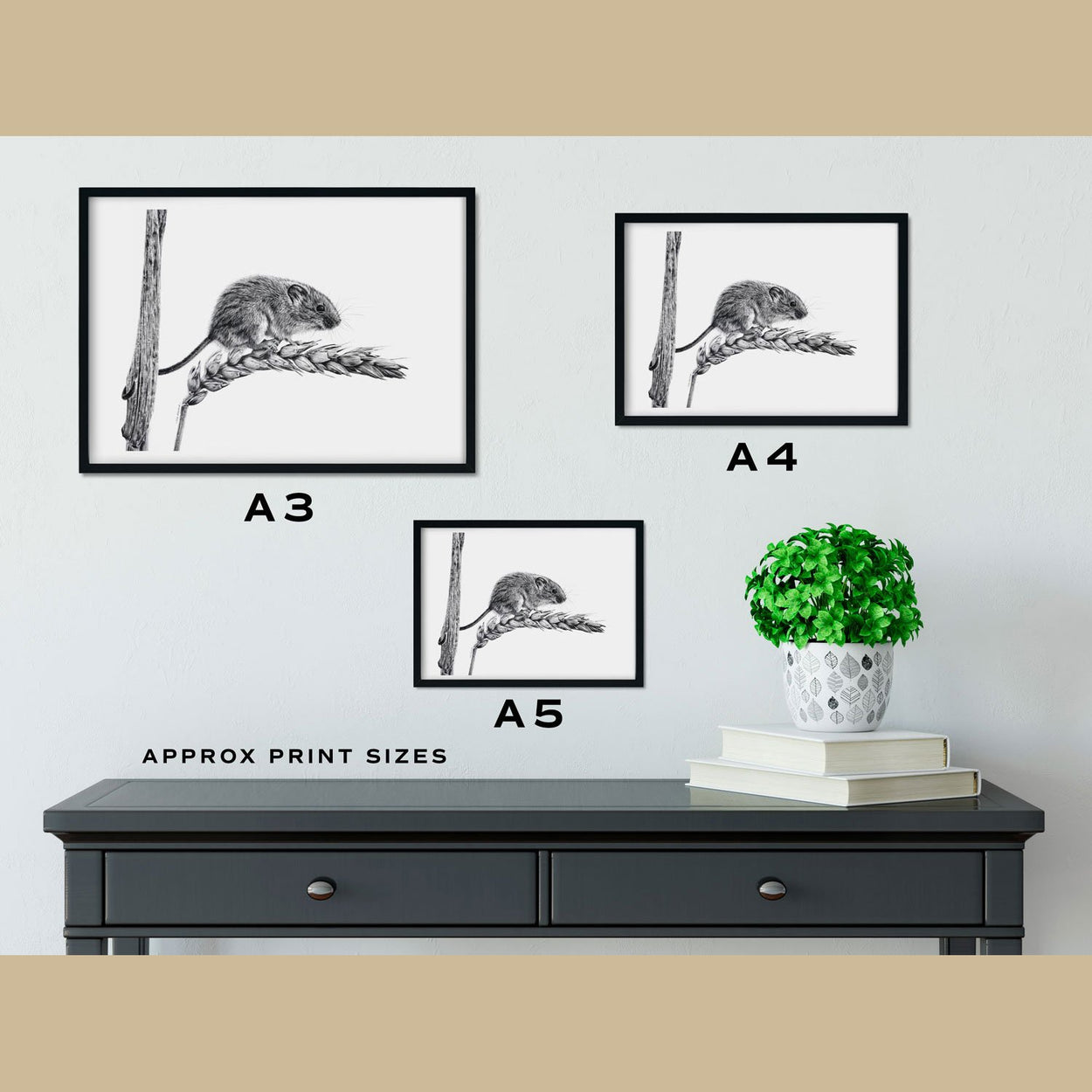 Harvest Mouse Prints Size Comparison - The Thriving Wild