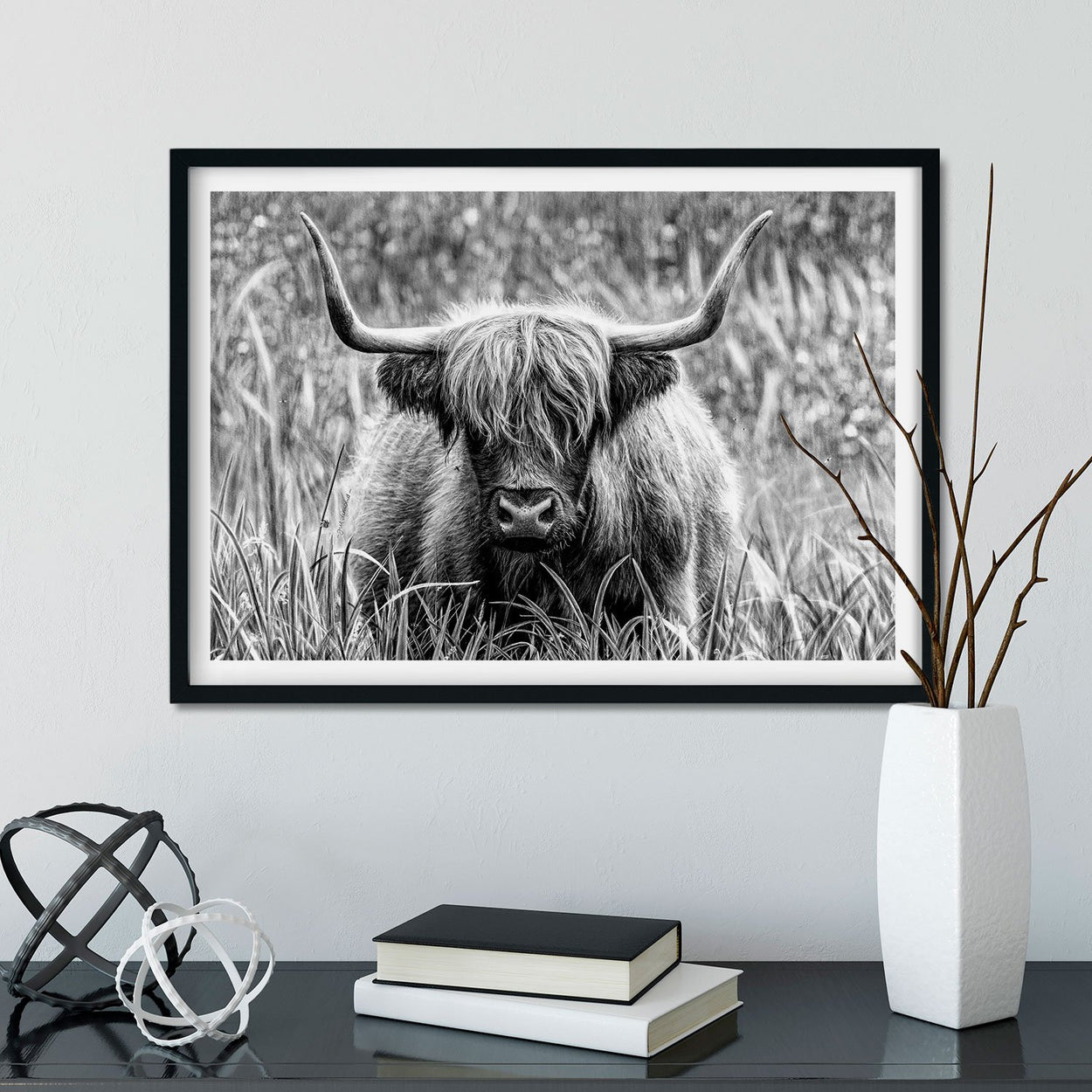 Highland Cow Wall Art Frame - The Thriving Wild