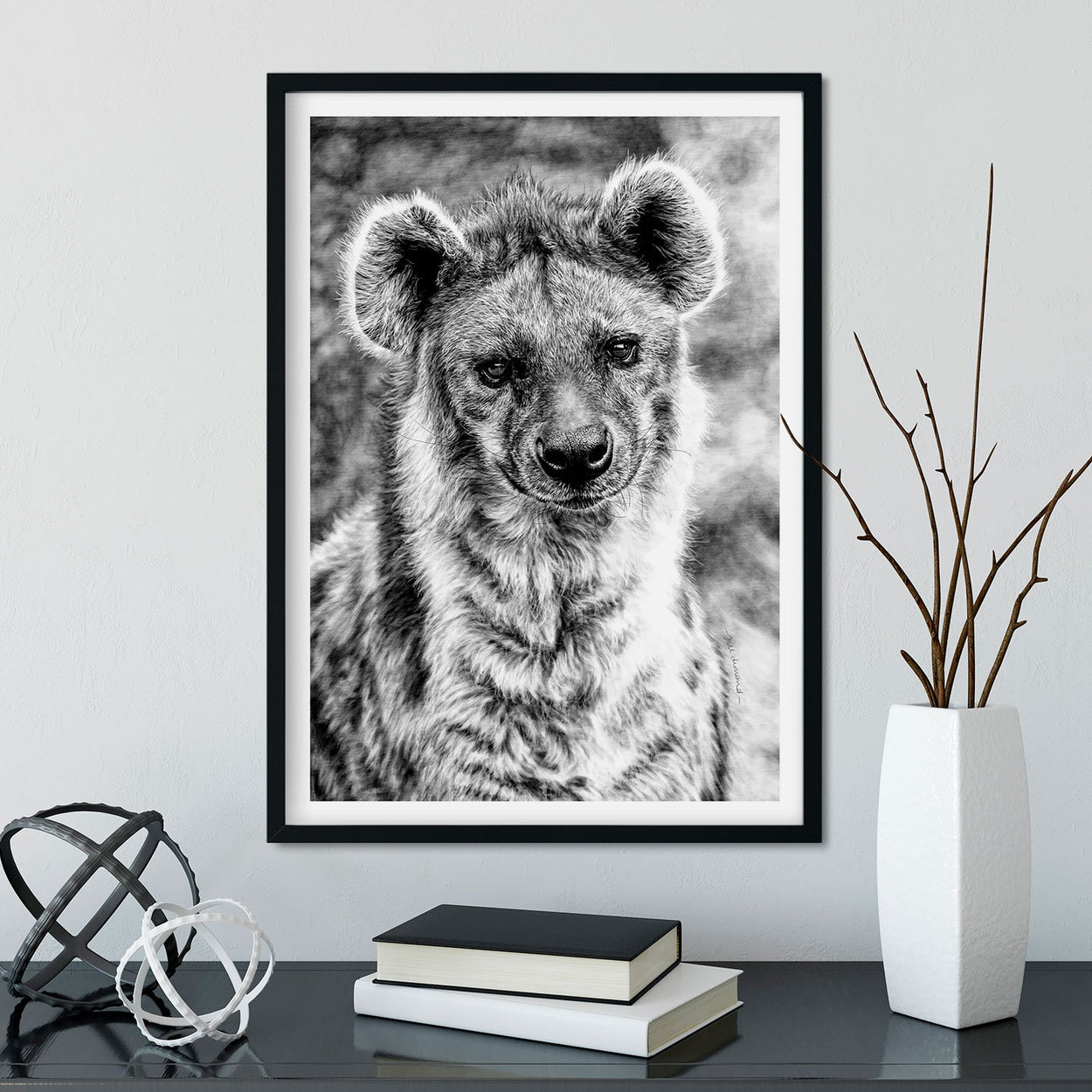 Hyena Wall Art Framed - The Thriving Wild