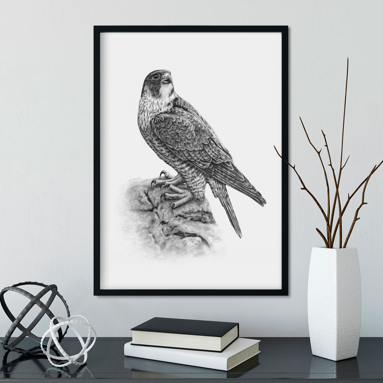 Peregrine Falcon Wall Art in Frame - The Thriving Wild