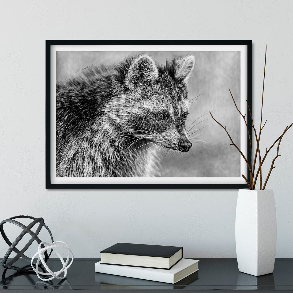 Raccoon Wall Art Framed - The Thriving Wild
