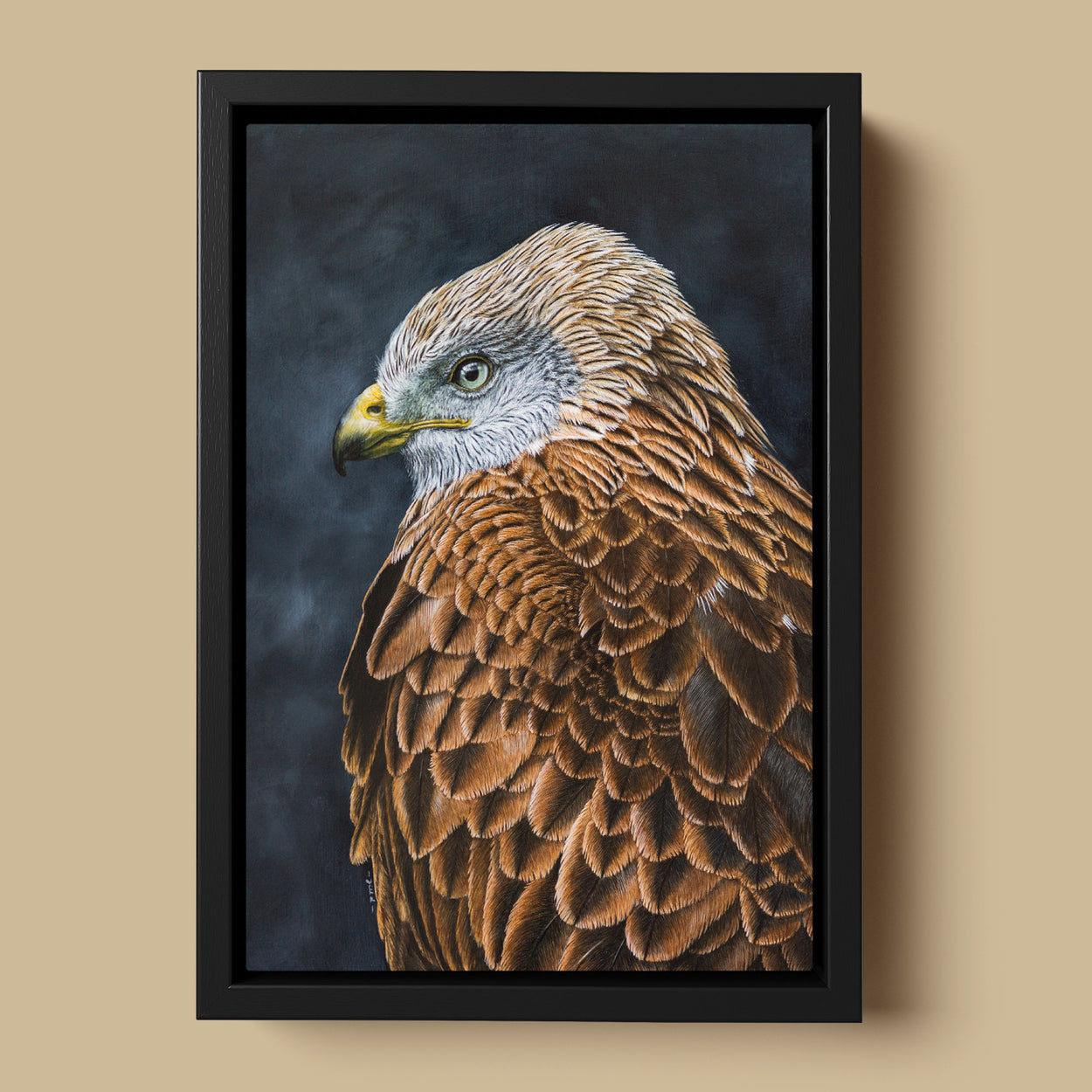 Red Kite Painting in Frame - Jill Dimond - The Thriving Wild
