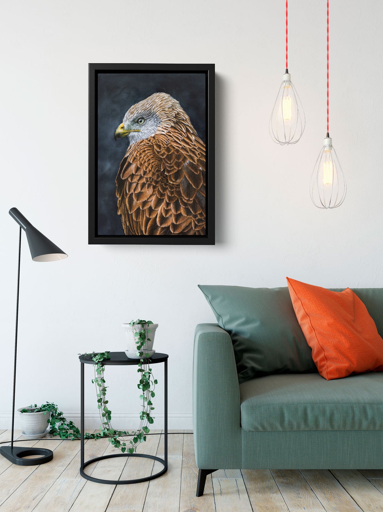 Red Kite Painting on Wall by Jill Dimond - The Thriving Wild