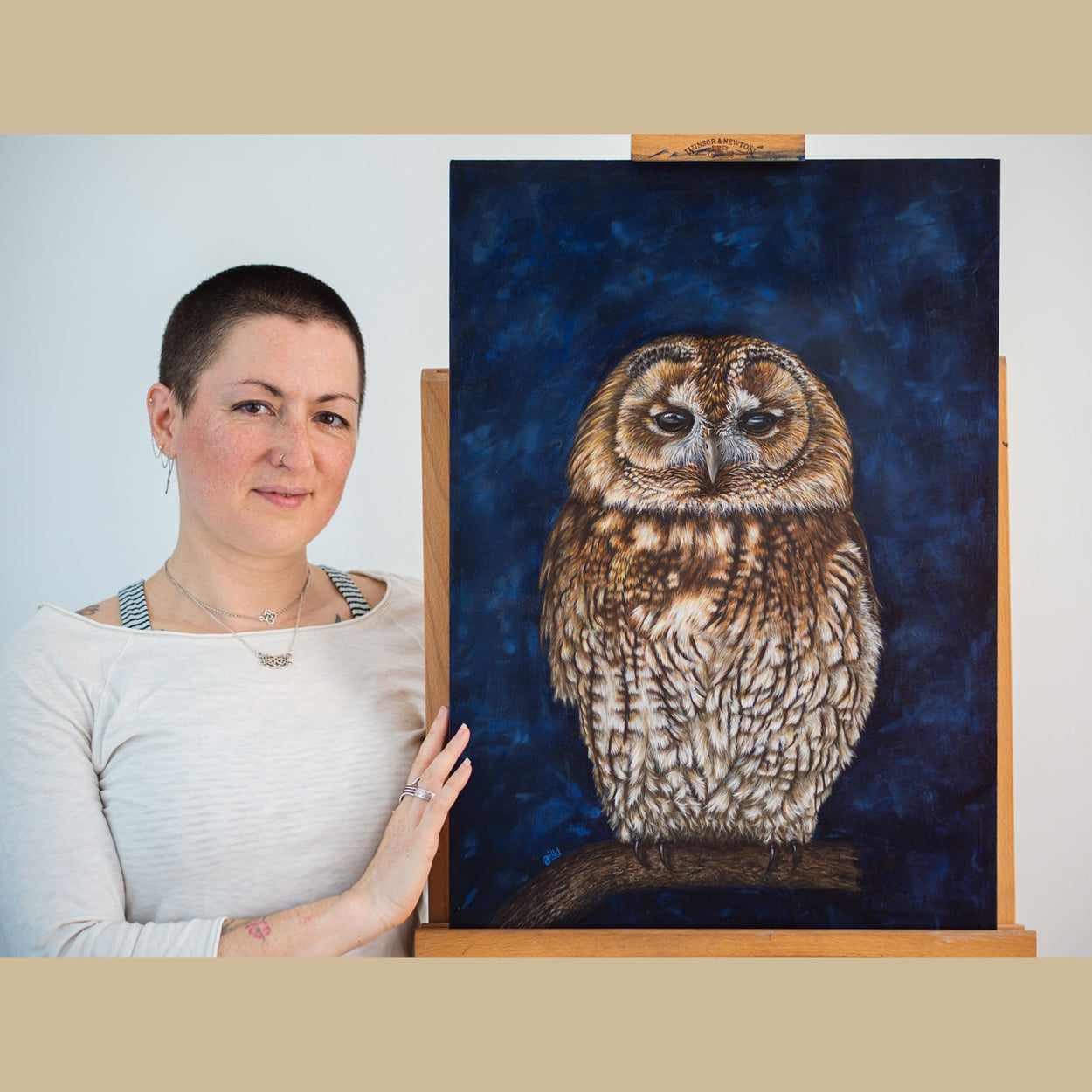 Tawny Owl Painting - Jill Dimond TheThrivingWild
